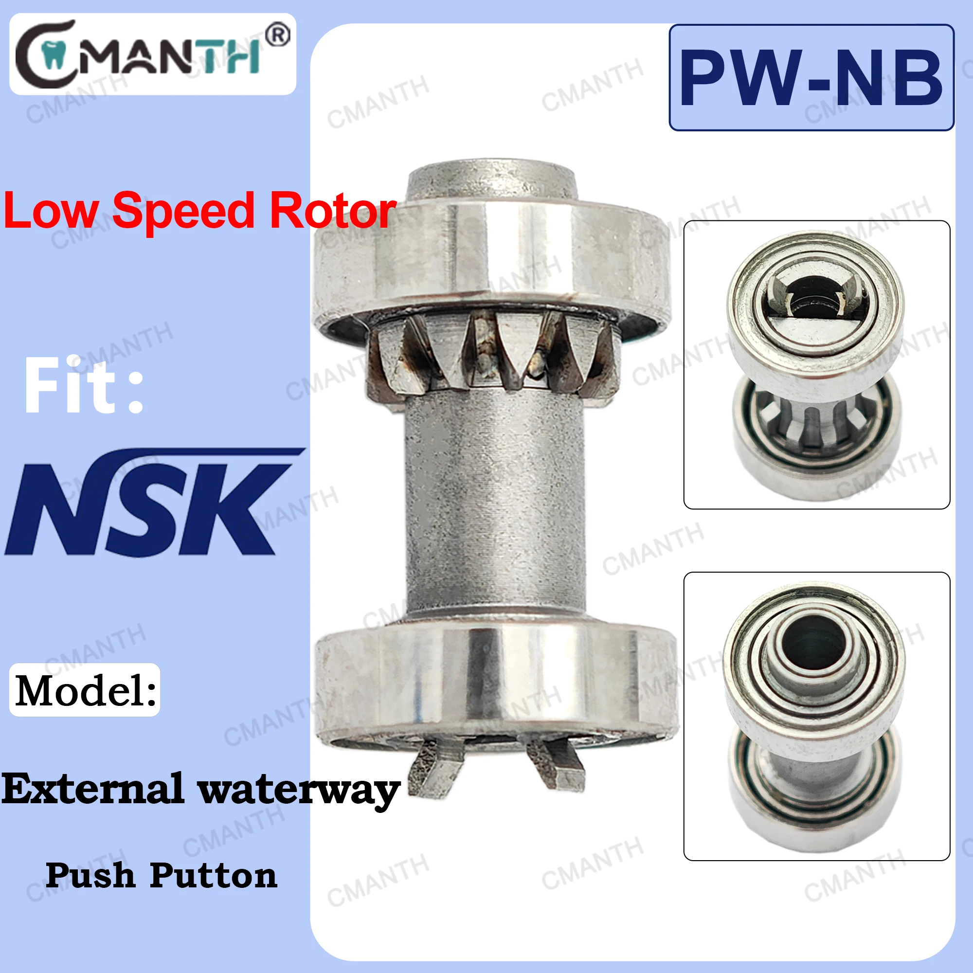 

Dental Cartridge Fit for NSK External Waterway Push Putton Contra Angle Handpiece Low Speed Rotor Dentistry Accessories
