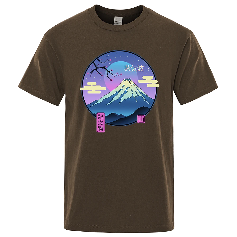 Moonlight Memorial On Mount Fuji Male T-Shirts Hip Hop Cotton Shirt Brand O-Neck Short Sleeve Breathable Oversize Loose Tops