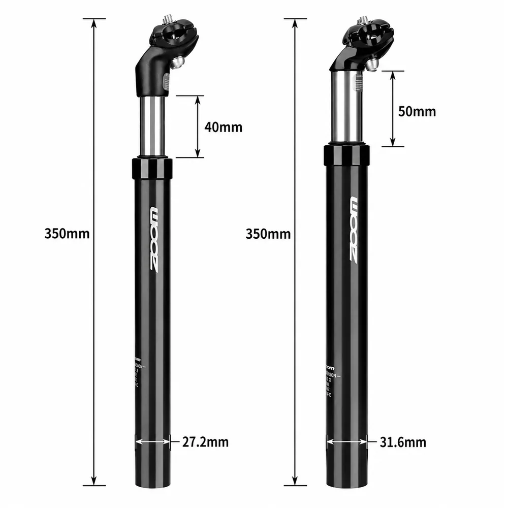 ZOOM Fahrrad-Federsattelstütze 27,2mm 31,6mm X 350mm Aluminiumlegierung Stoßdämpfende Sattelstütze für MTB Fahrrad-Zubehör – Detail 3