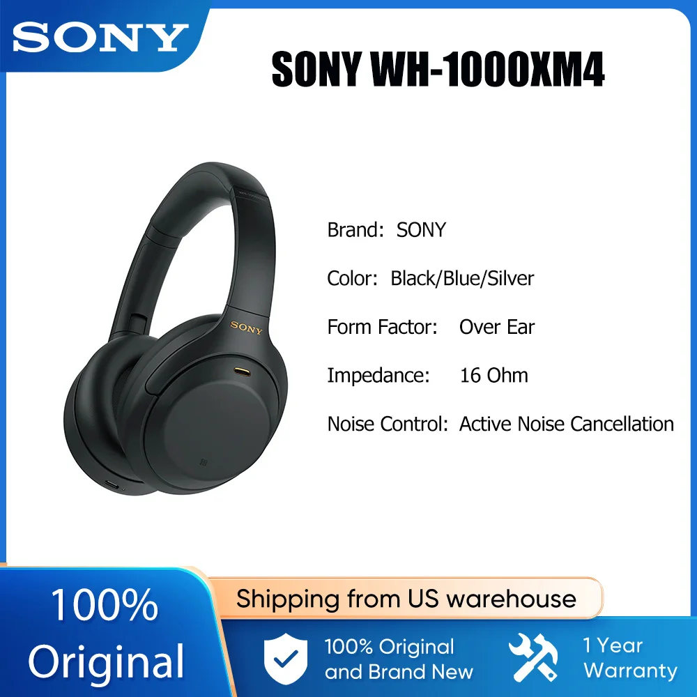 Sony WH-1000XM4 Wireless Premium Noise Cancelling On-Ear Headphones，Mic for Phone Calls and Alexa Voice Control,Touch operation