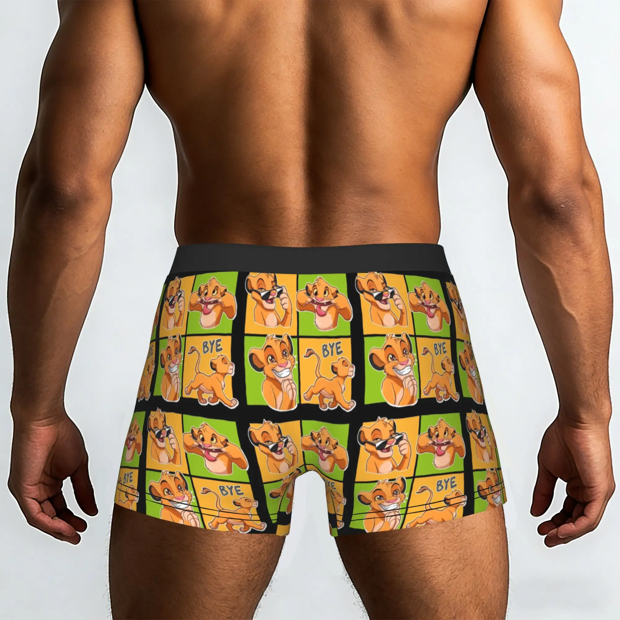Custom The Lion Cartoon K-Kings Underwear Men Print Anime Boxer Shorts Panties Briefs Soft Underpants