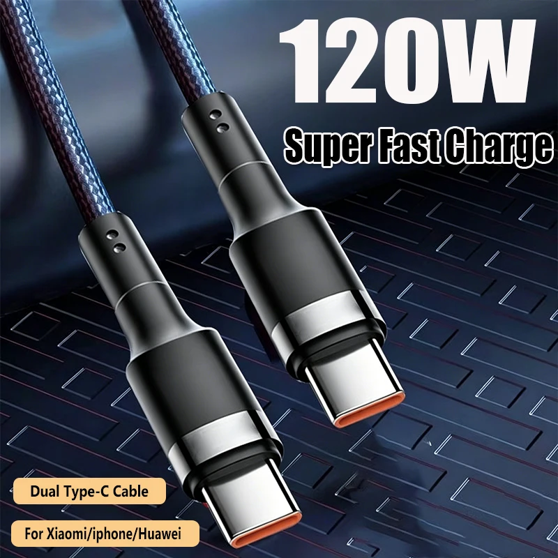 120W Fast Charge Cable PD Quick Charging High Quality USB C TO USB Type C Cable For iPhone Xiaomi 17 Plus Pro Max Samsung S24