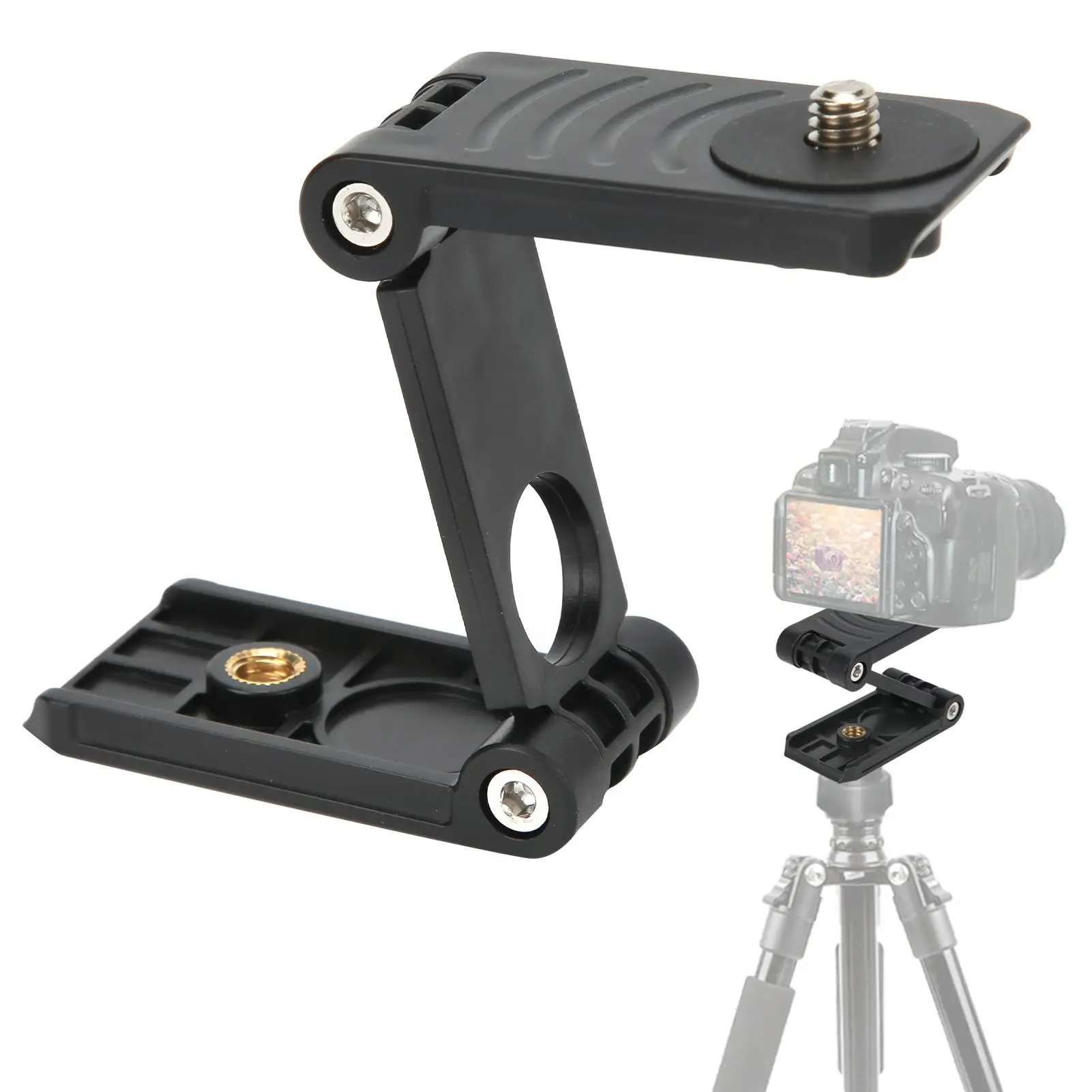 Z-Shaped Tilt Ball Head Tripod with Quick Release Plate - Adjustable Folding Camera Mount Stabilizer