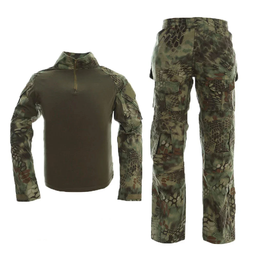 

New Frog Suit Long-sleeved Sets Tactical Training Stormsuit Instructor Military Camo Uniform Outdoor Combat Hunting T-shirt Pant