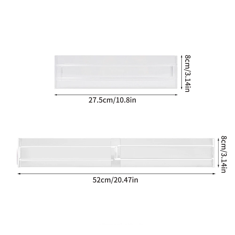 1PC Drawer Divider Free Combination Tableware Cosmetics Drawer Divider Transparent Plastic Storage Division Finishing