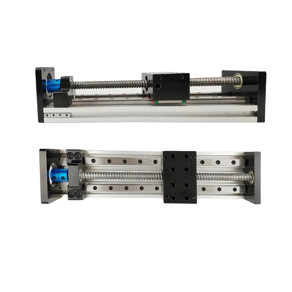 Tabela deslizante quadrada dobro do guia linear, SFU 1204, 1605, 1610, 100-1000mm, bola do curso, plataforma do parafuso, fase do eixo de XYZ, 2 PCes, 4 PCes deslizantes