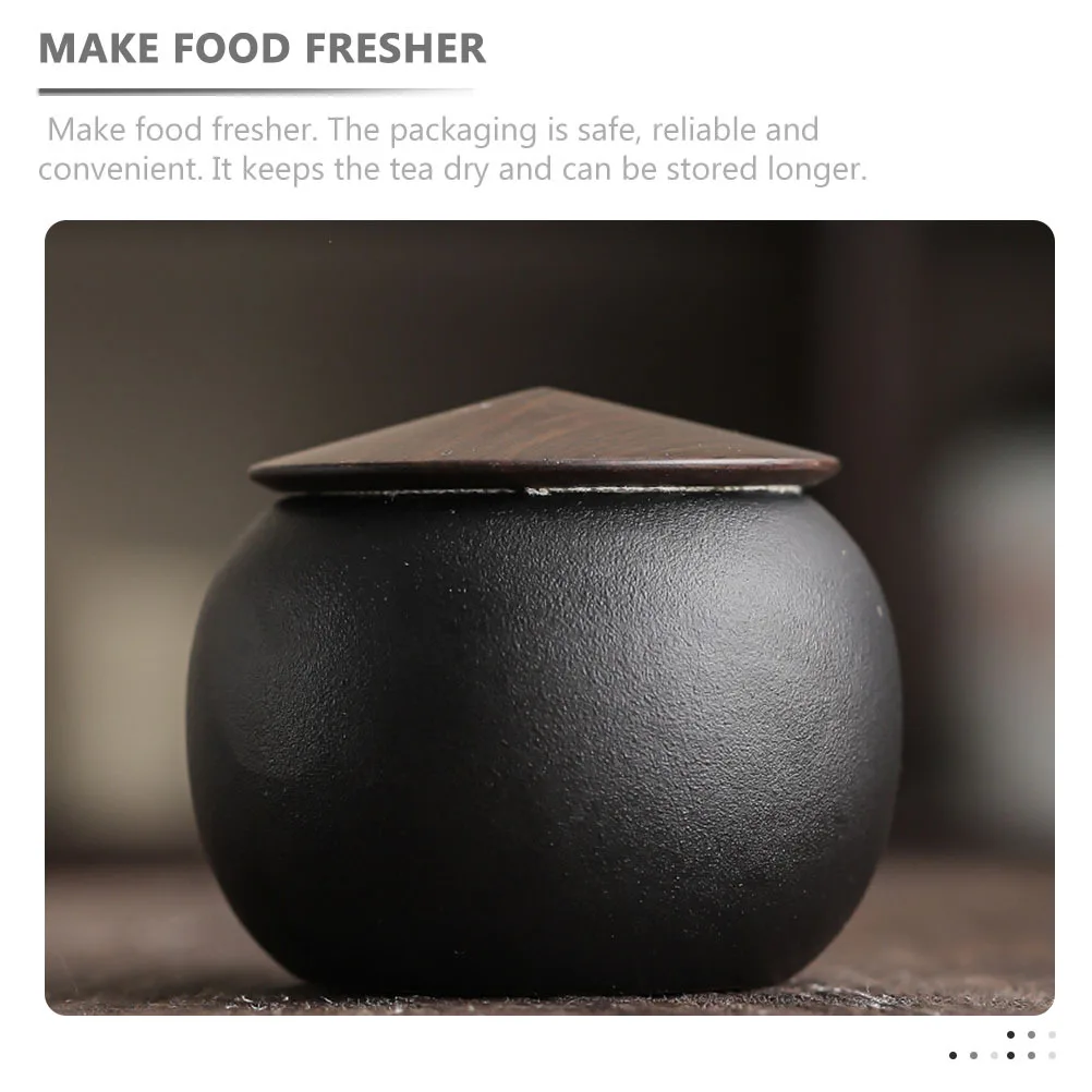 

Round Ceramic Tea Jar Airtight Kitchen Storage Canister Food Storage Cookie Container Ceramic Tea Jar Kitchen Salt Can