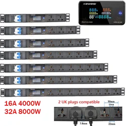 Cabinet rack PDU power strip distribution unit digital voltage measuring instrument 2-6 wireless Universal hole sockets