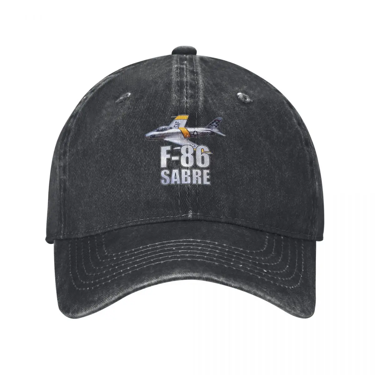 North American F86 Sabre Fighter Jet Illustration Baseball Cap Snapback Cap Uv Protection Solar Hat Mens Caps Women's