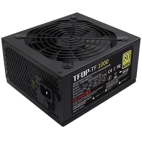 1000W ATX Power Supply Non-Modular 80 Plus Gold Gaming PSU, Full Voltage 100-240V, Active PFC for Desktop PC Server