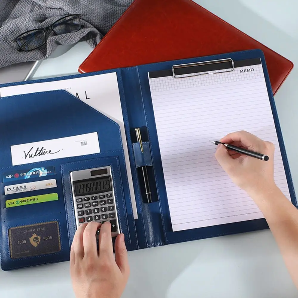 

A4 File Folder Business Writing Clipboard Paper Organizer Memo Clipboard Manager Signature Board PU Leather Menu Folder