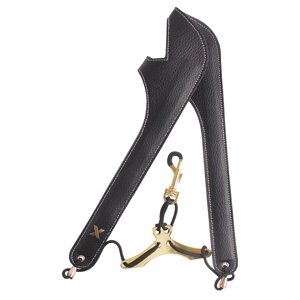 Saxophon Schultergurt PU Leder Saxophon Umhängeband Einstellbare Saxophon Harness Lanyard Sax Musikinstrument Zubehör