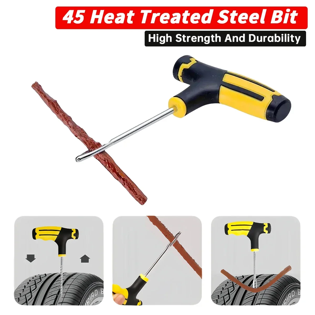 Universal Car Tire Puncture Repair Kit, Plug Ferramentas, Pneus Punctura, Tiras De Emergência, Cola, Agitando