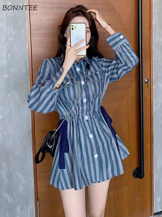 

Короткие комплекты, женские рубашки в полоску с бантом в консервативном стиле, мешковатые шорты, нежная модная индивидуальная эстетичная мягкая женская одежда