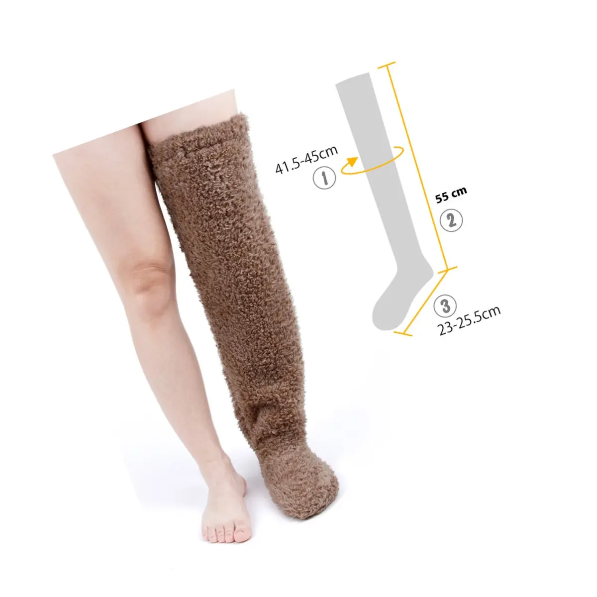 1Pair Warm Leg Sleeves Soft Warmer Socks Knee High Boot Cuffs Cover for Winter Fall Women Girls Boot Cuffs Cover view 4