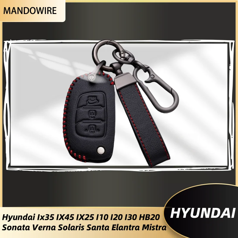 

Fashion Leather Car Key Case Cover Key Bag For Hyundai Ix35 IX45 IX25 I10 I20 I30 HB20 Sonata Verna Solaris Santa Elantra Mistra