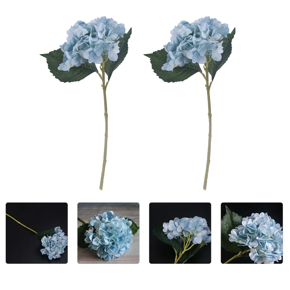 

2 Pcs Simulation Big Hydrangea Festival Adornment Home Decor Spring Wedding Flowers Prop Silk Decoration Bride