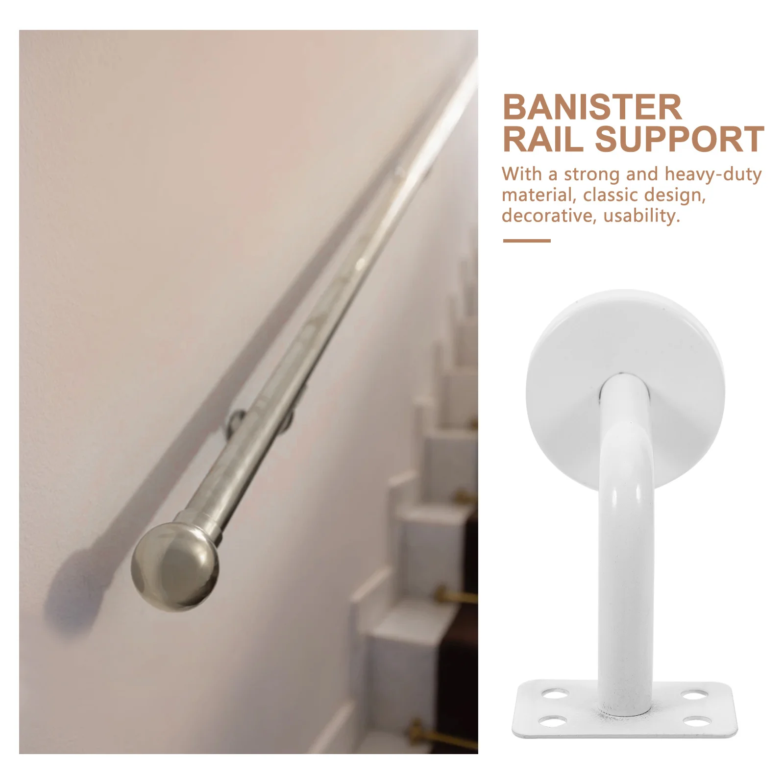 Soportes de pasamanos montados en la pared de acero inoxidable resistentes para barandillas de escaleras, soporte de barandilla para porche, soportes de seguridad para escaleras