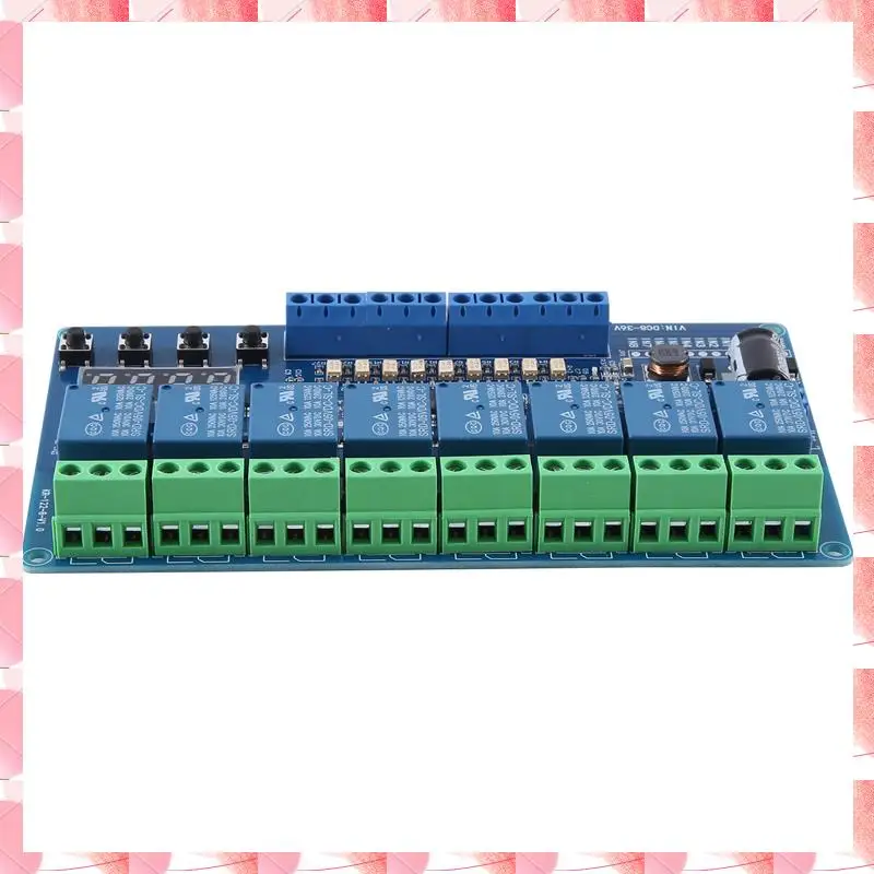 JAJA 8-Channel Multifunction Time Delay Relay Interface Board Module With Light Couple Red Display
