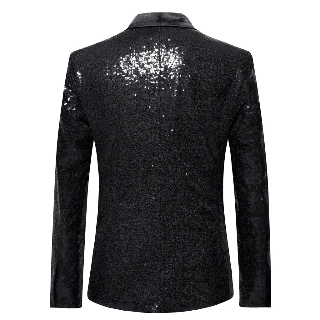 Shiny Gold Sequin Glitter Embellished Blazer Jacket Men Nightclub Prom Suit Blazer Men Costume Homme Stage Clothes For singers