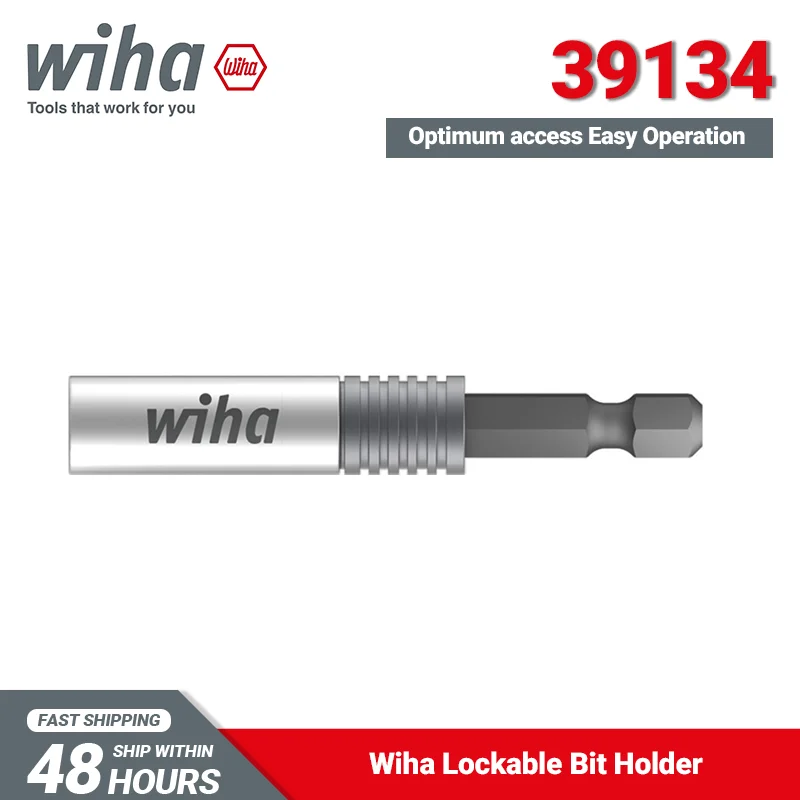 

Wiha 39134 Bit Holder 1/4" CentroFix Super Slim Mechanically Lockable 39Grams 66mm Length