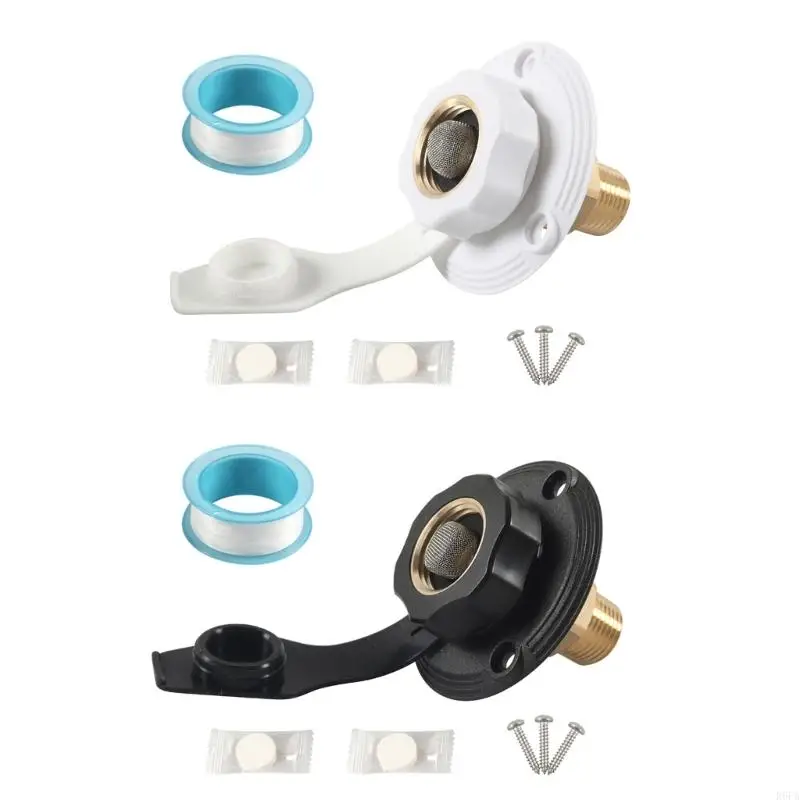 R6FA Motorhomes Camping Essential Water Fill Inlet Flange, Brass Check Valves, For Secure Connection Boat Plumbing Accessory