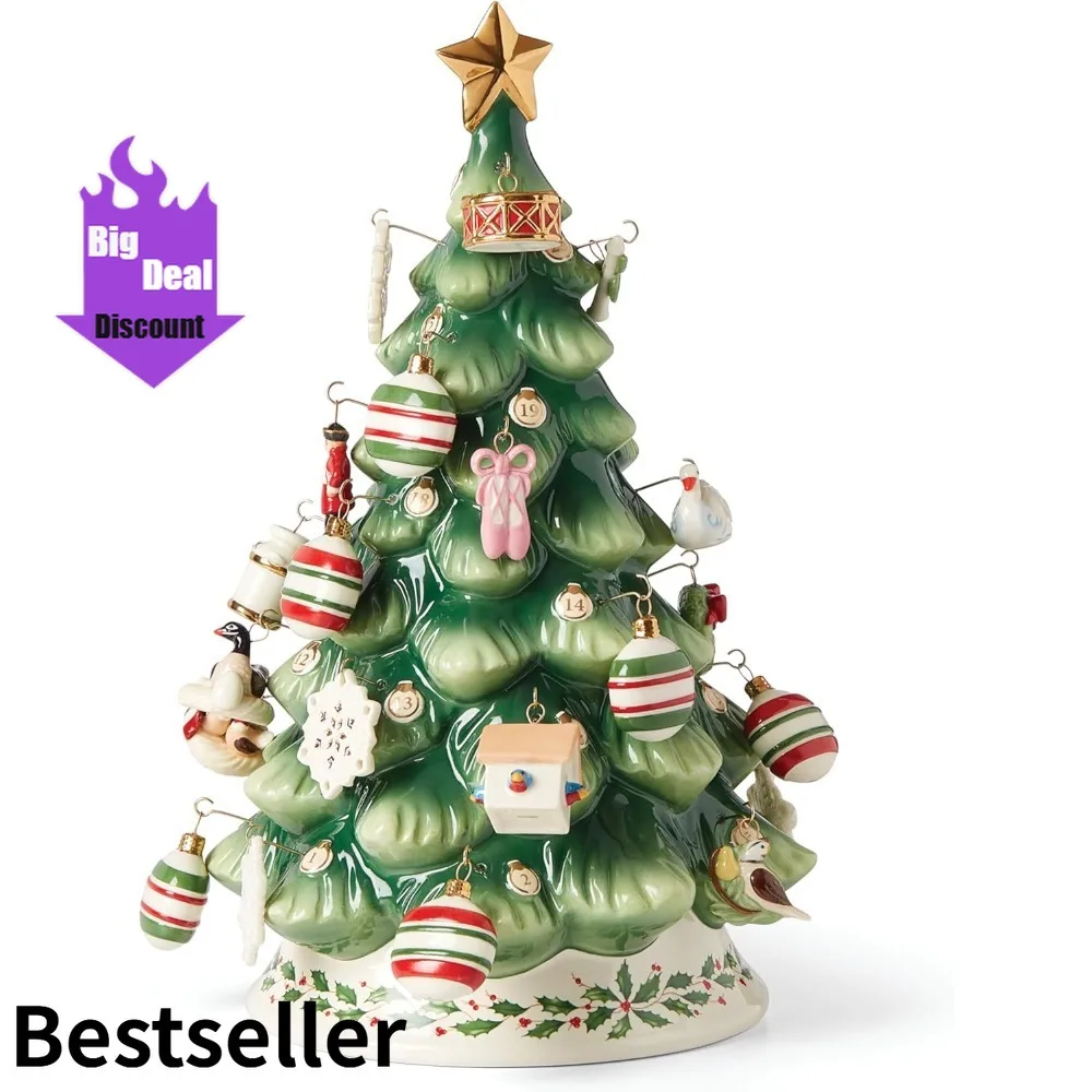 Lenox Treasured Traditions Christmas Countdown Tree with Ornaments