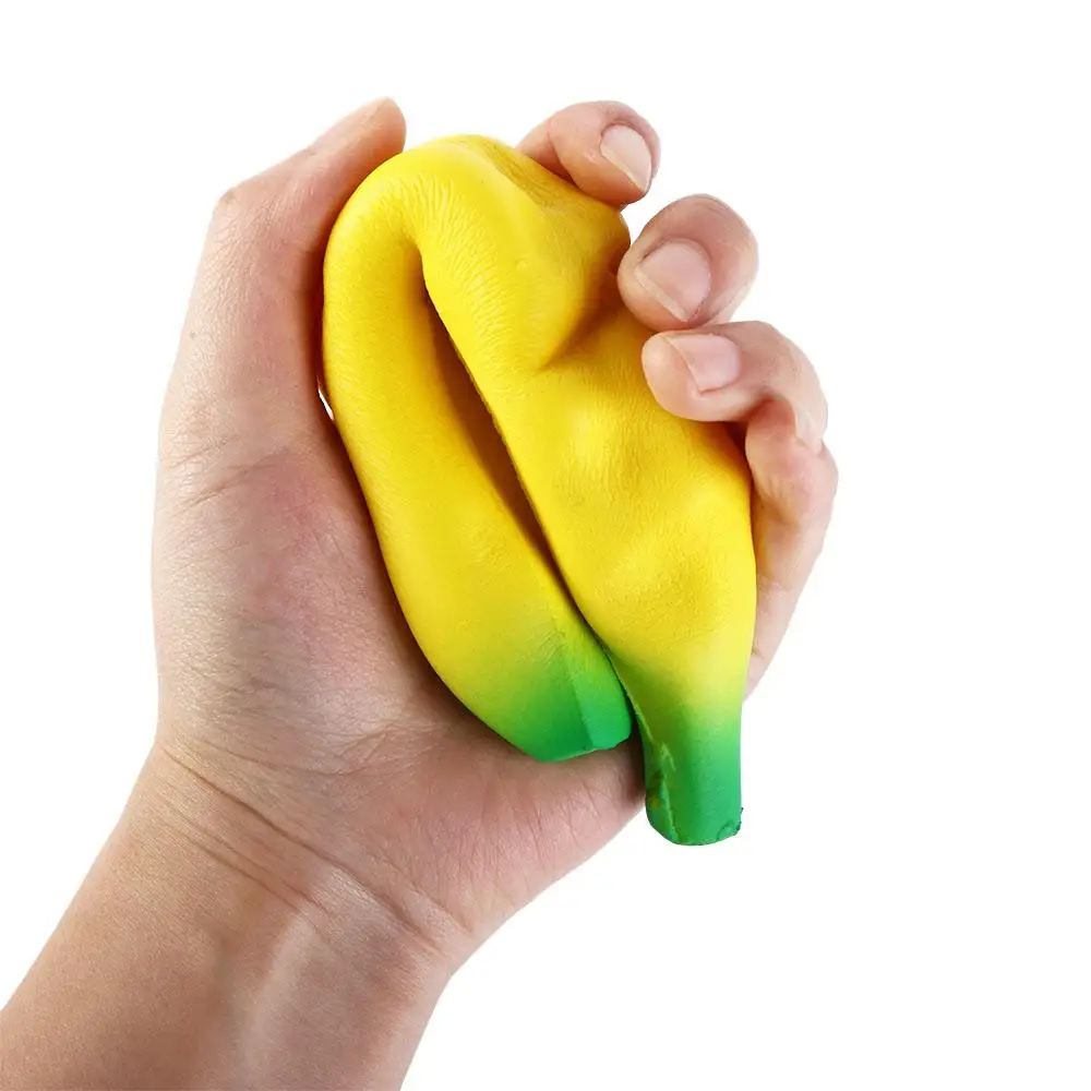 Langsam steigende Banane Squeeze Spielzeug Obst Squeeze Spielzeug Simulation Banane Squeeze Pinch Spielzeug Pu Gelb Grün Geburtstagsgeschenk