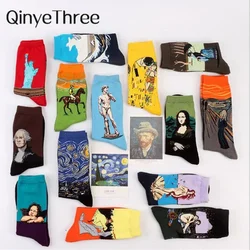 Hot Selling Women Art Van Gogh Mural World Masterpiece Famous Oil Painting Series Unisex Funny Happy Socks Dropship