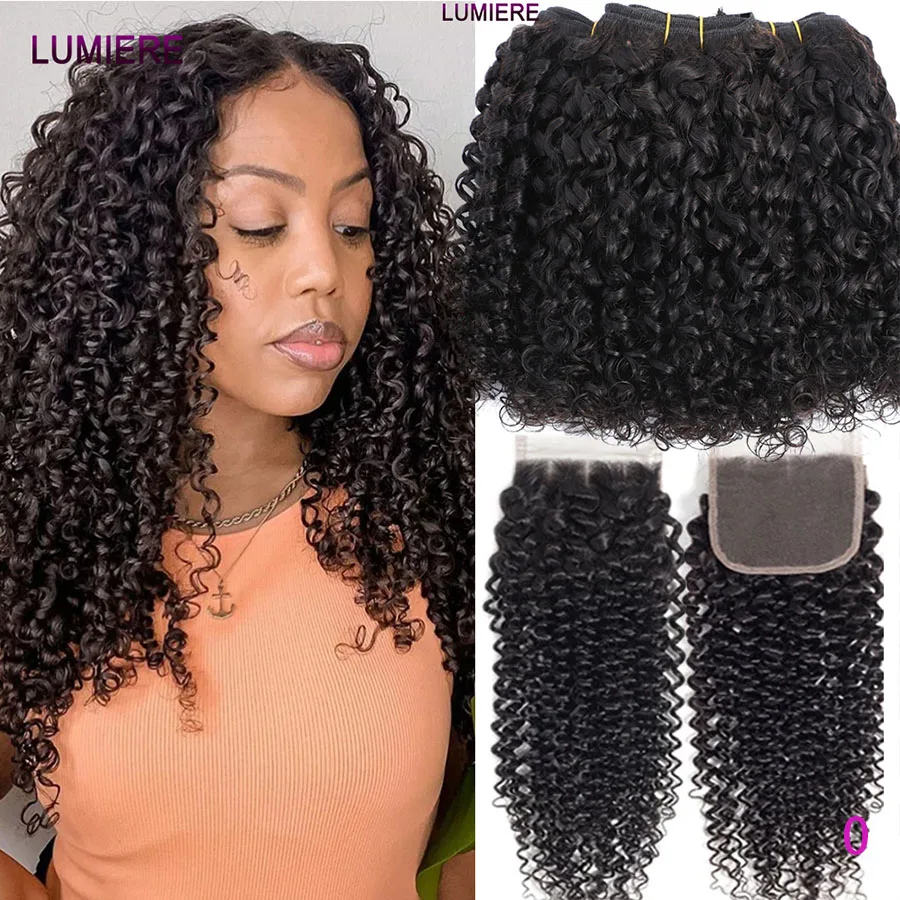 

Наборы кудрявых волос Bouncy Burmese Pixie Curly (3/4 пучка) с HD кружевным фронтальным закрытием, 100% необработанные натуральные волосы для наращивания с фронтальным закрытием