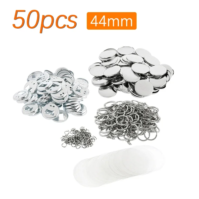 

44mm 58mm KeyChain Bottle Opener Badge Button Supply Base Parts Materials 50Sets for Badge Button Maker Machine DIY Making