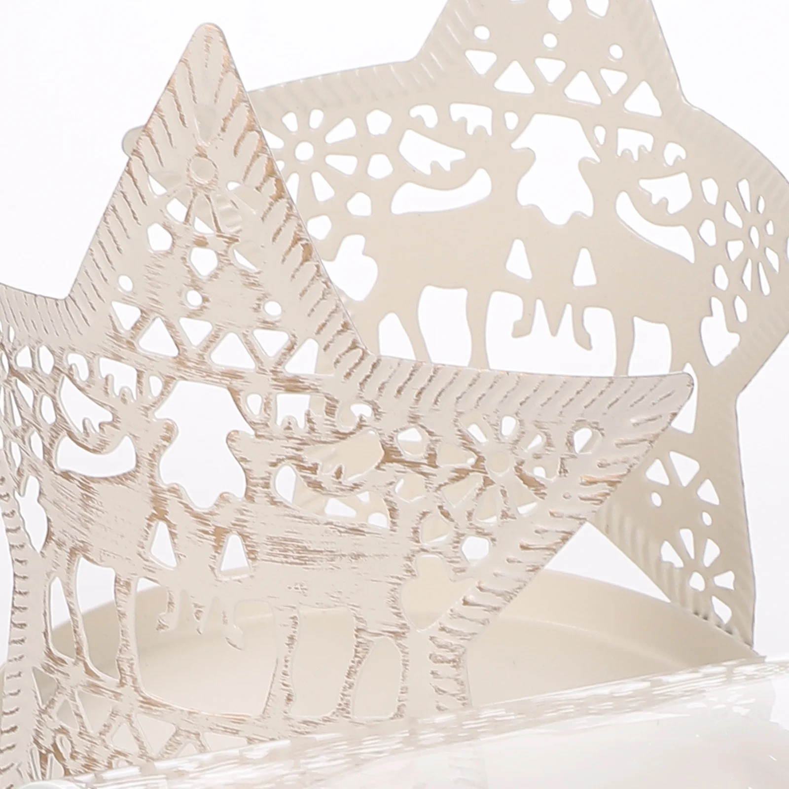 2Pcs Star Designed Holder Decorative Candlestick for Christmas Dinner Table Desktop Decor Romantic Home Party Ornament