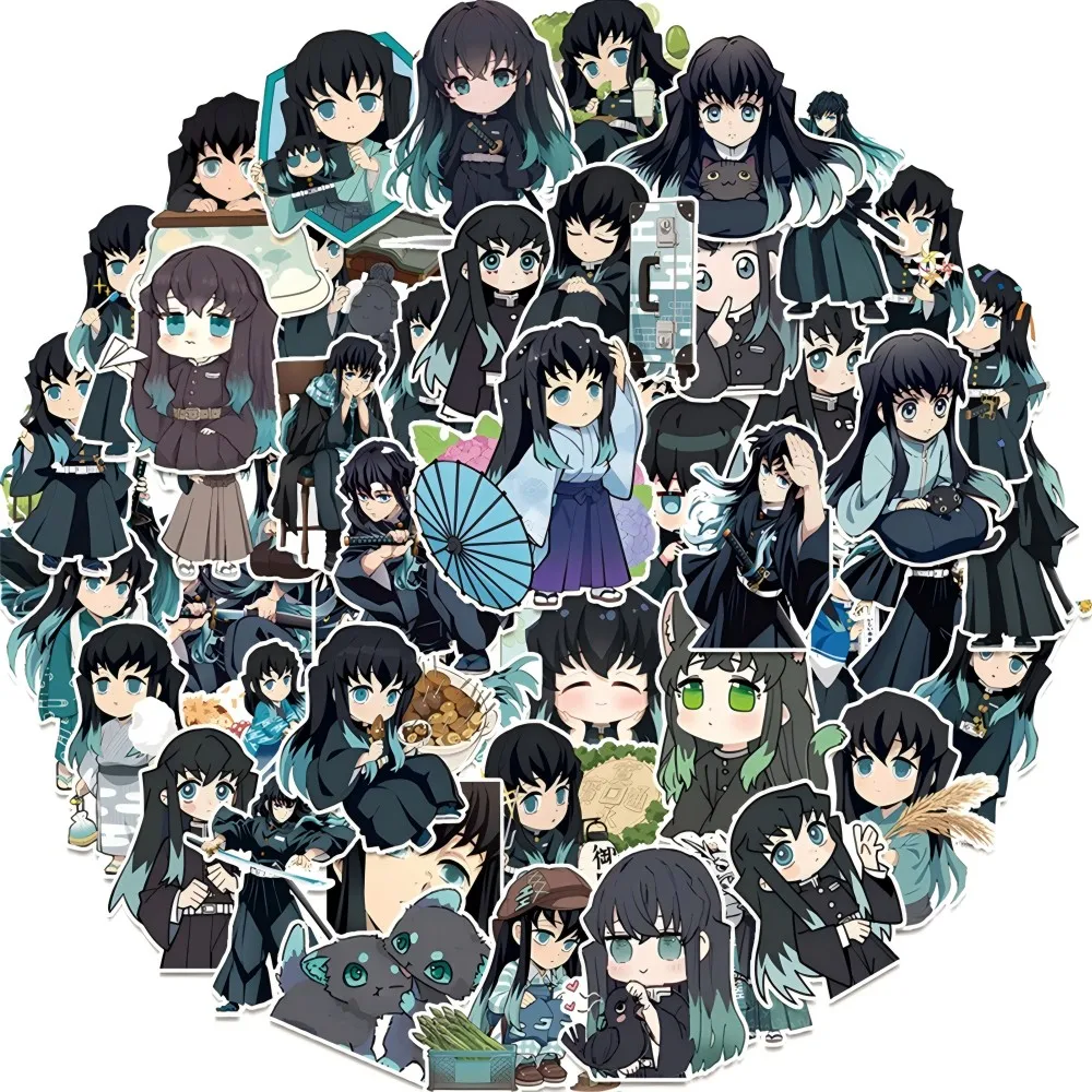

10/30/50pcs Anime Demon Slayer Tokitou Muichirou Stickers Cool Cartoon Decals DIY Helmet Skateboard Suitcase Waterproof Sticker