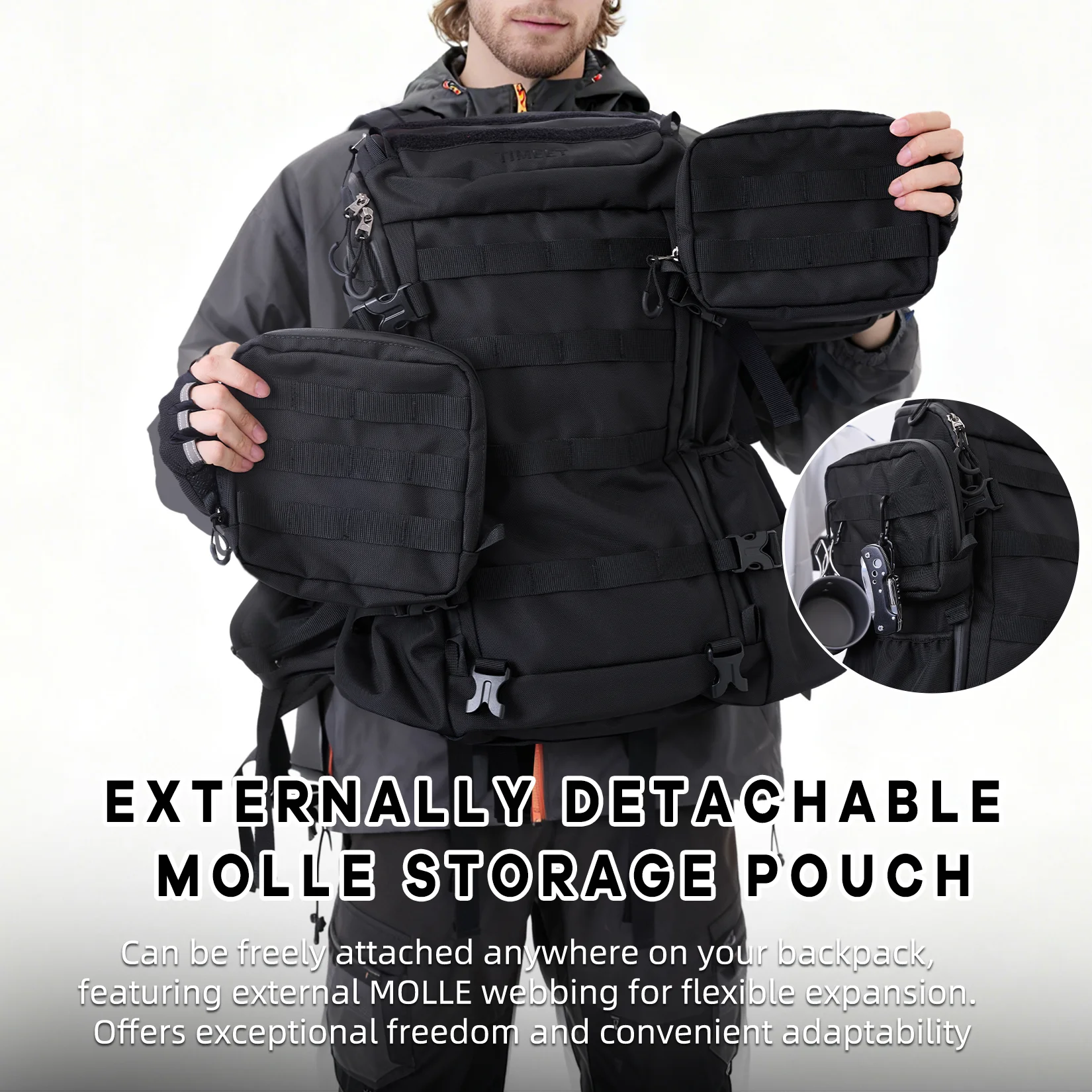 Mochila Timeet para acampar, bolsa de escalada impermeable de gran capacidad de 26l, mochila de viaje ultraligera para hombre, mochila para ordenador portátil para senderismo al aire libre