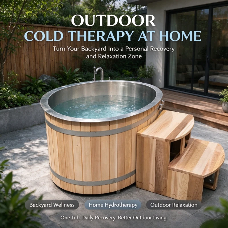 Customized 1-2 Person Wooden Ice Bath Ice Pool Tub for Fitness Recovery Cold Plunge With Water Chiller/Ice Bath Chiller Machine
