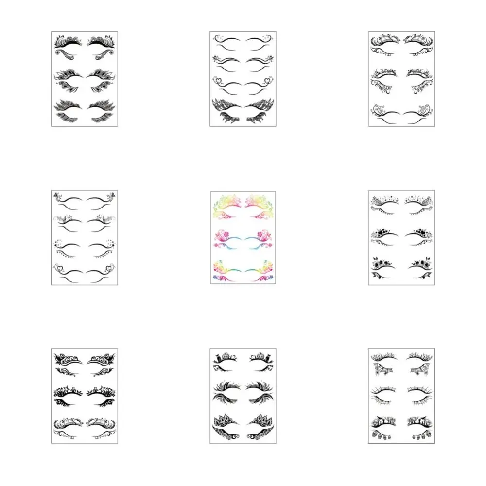 Waterproof Eyelash Tattoo Sticker Sweat-Proof Long Lasting Eyelash Make-Up Sticker Colorful Flower Eye Shadow Tattoo Stickers