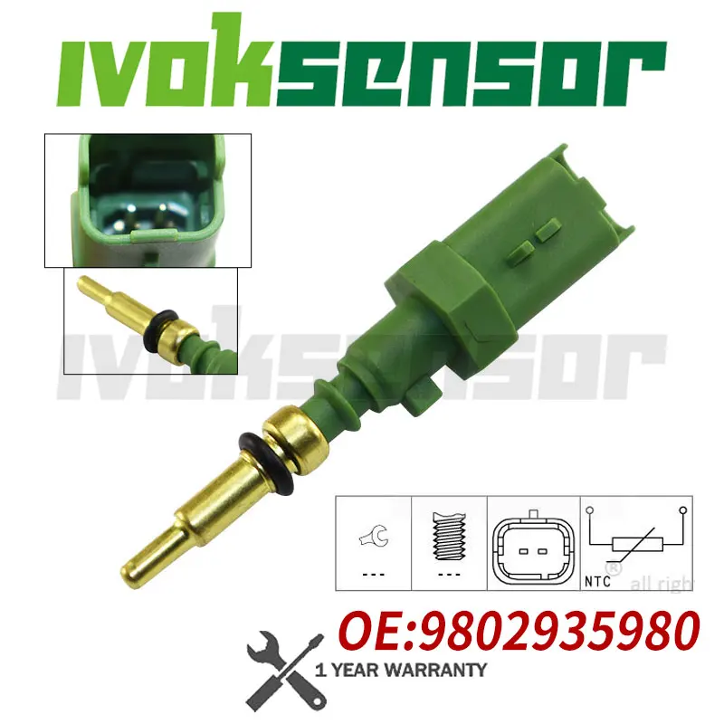 

9802935980 Water Temperature Sensor For CITROEN Berlingo C3 C4 Spacetourer DS3 DS4 PEUGEOT Partner 3008 5008 508 208 Traveller