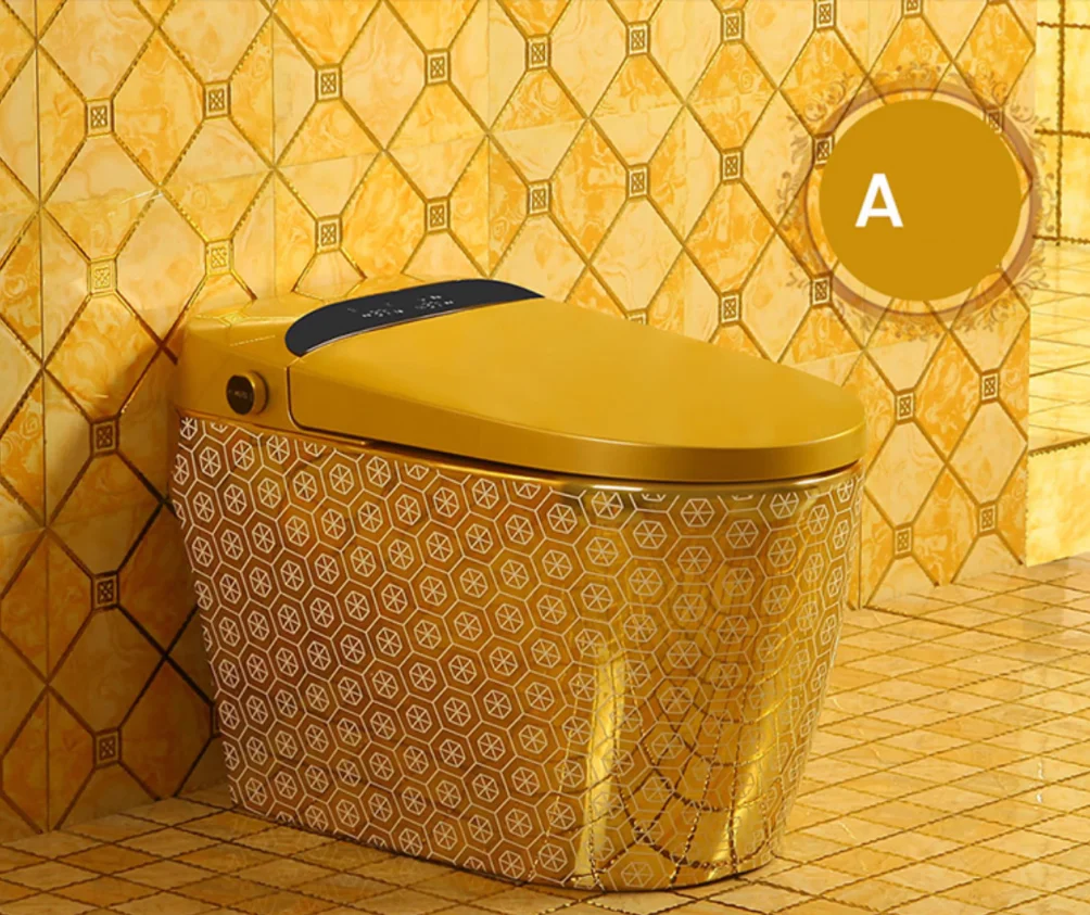 Modern Dual-Flush Smart Ceramic Toilet Colorful One-Piece Floor Mounted for Bathroom or Villa