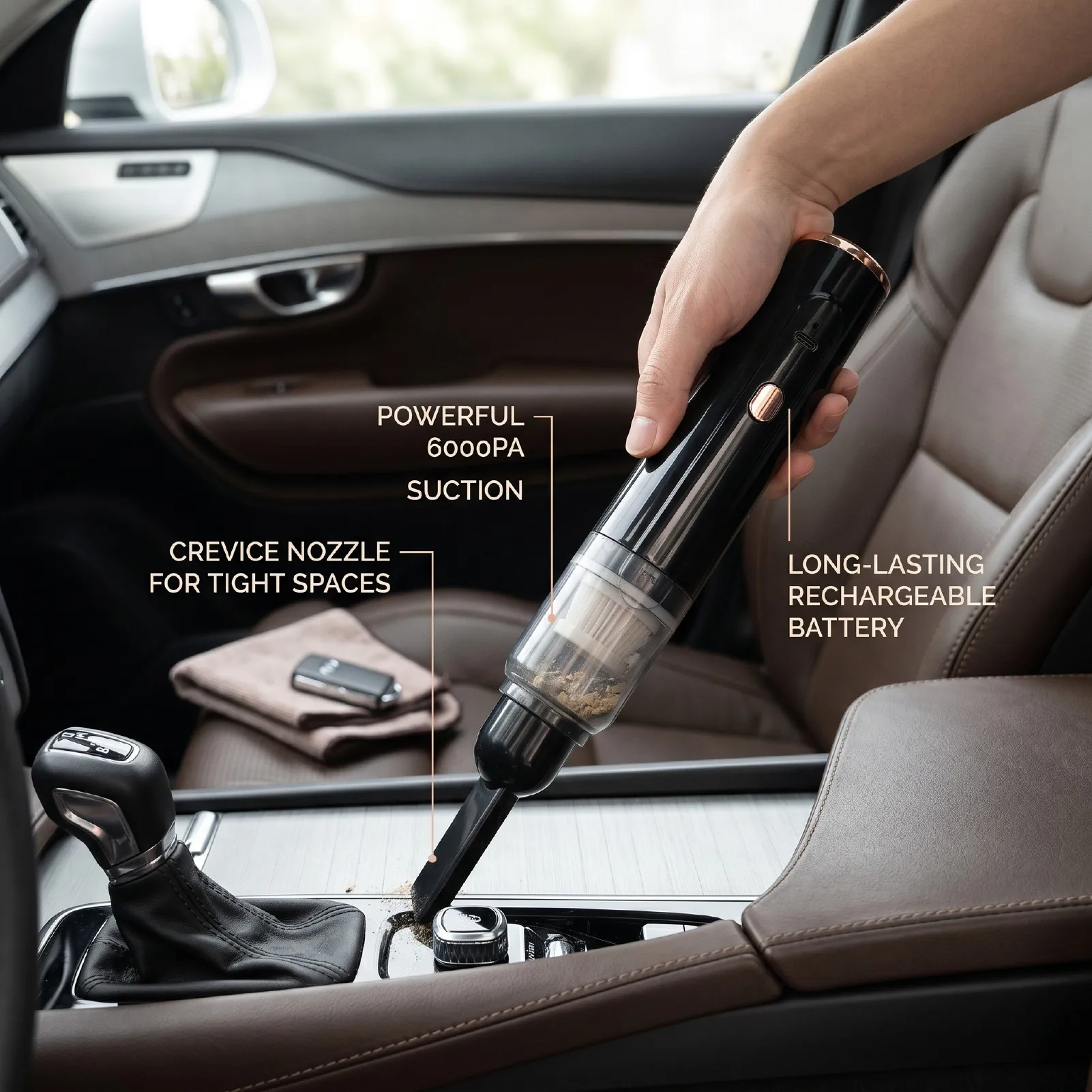 Car Vacuum Cleaner Mini Handheld Vacuum Cleaner Cordless Coffee Grinder Vacuum Cleaner 42000 RPM 1500mAh Cleaning Tools