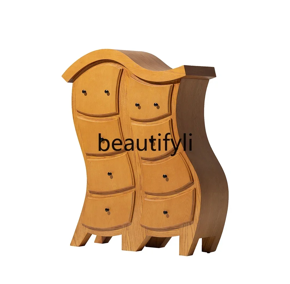 

ss C Medieval fork waist robot double cabinet eight bucket cabinet large storage side cabinet