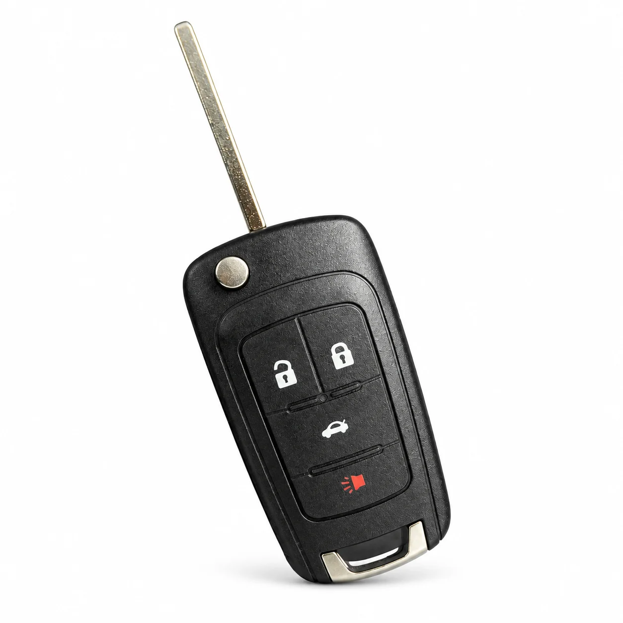 4-Button Flip Key Fob Shell Case Replacement for Buick Encore LaCrosse Regal Verano Chevrolet Camaro Cruze Equinox Impala Malibu GMC Terrain Keyless Entry Remote Housing Shell Only No Electronics