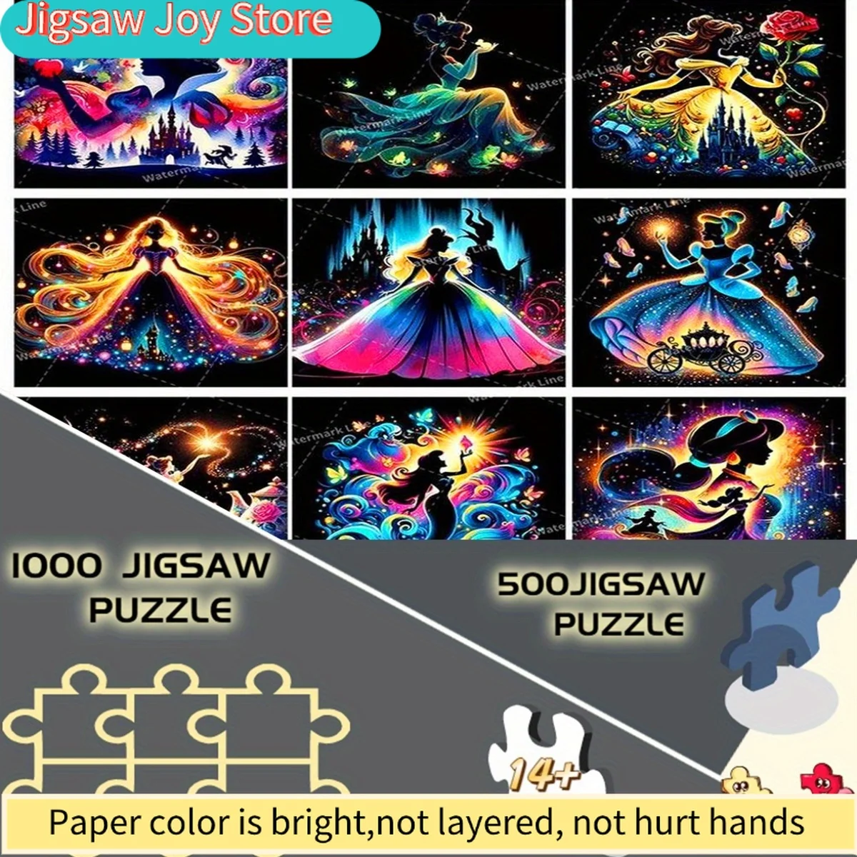 

500 элементов, бумажный пазл, пазл для самостоятельной сборки, коллекция картинок «Принцесса: Мечтательное сияние», подходит для: семейных пазлов, встреч с друзьями