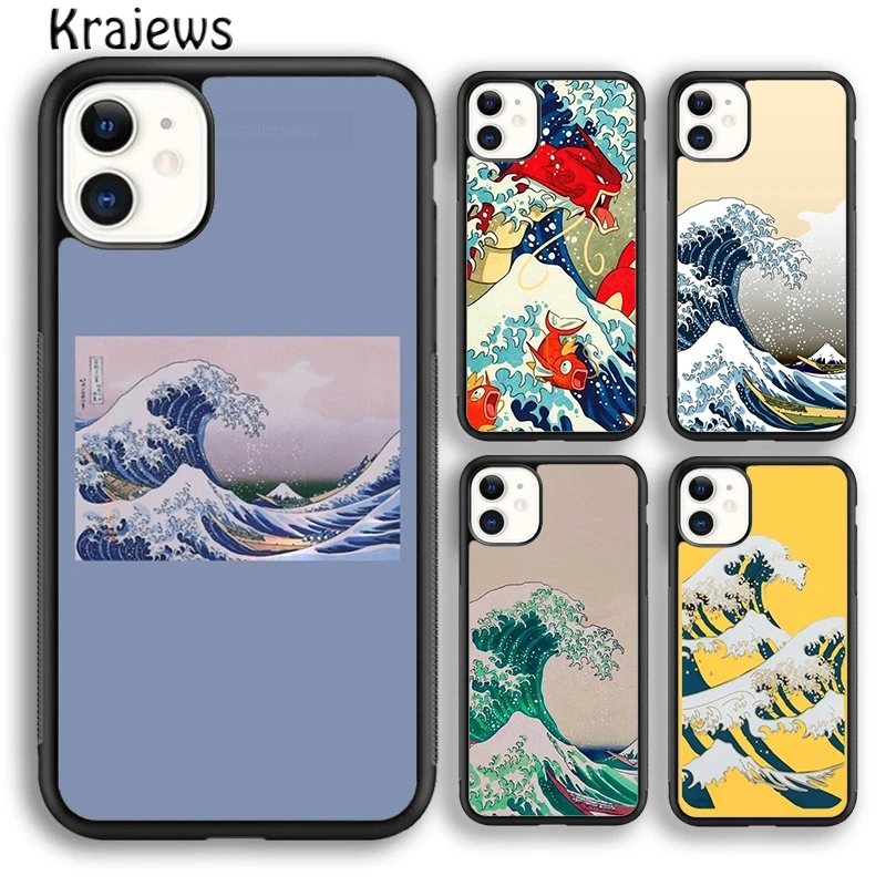 Cartoon Cute Stylish Waves Phone Case Cover For iPhone 16 15 14 plus XS XR 11 12 mini 13 pro max coque Shell Fundas