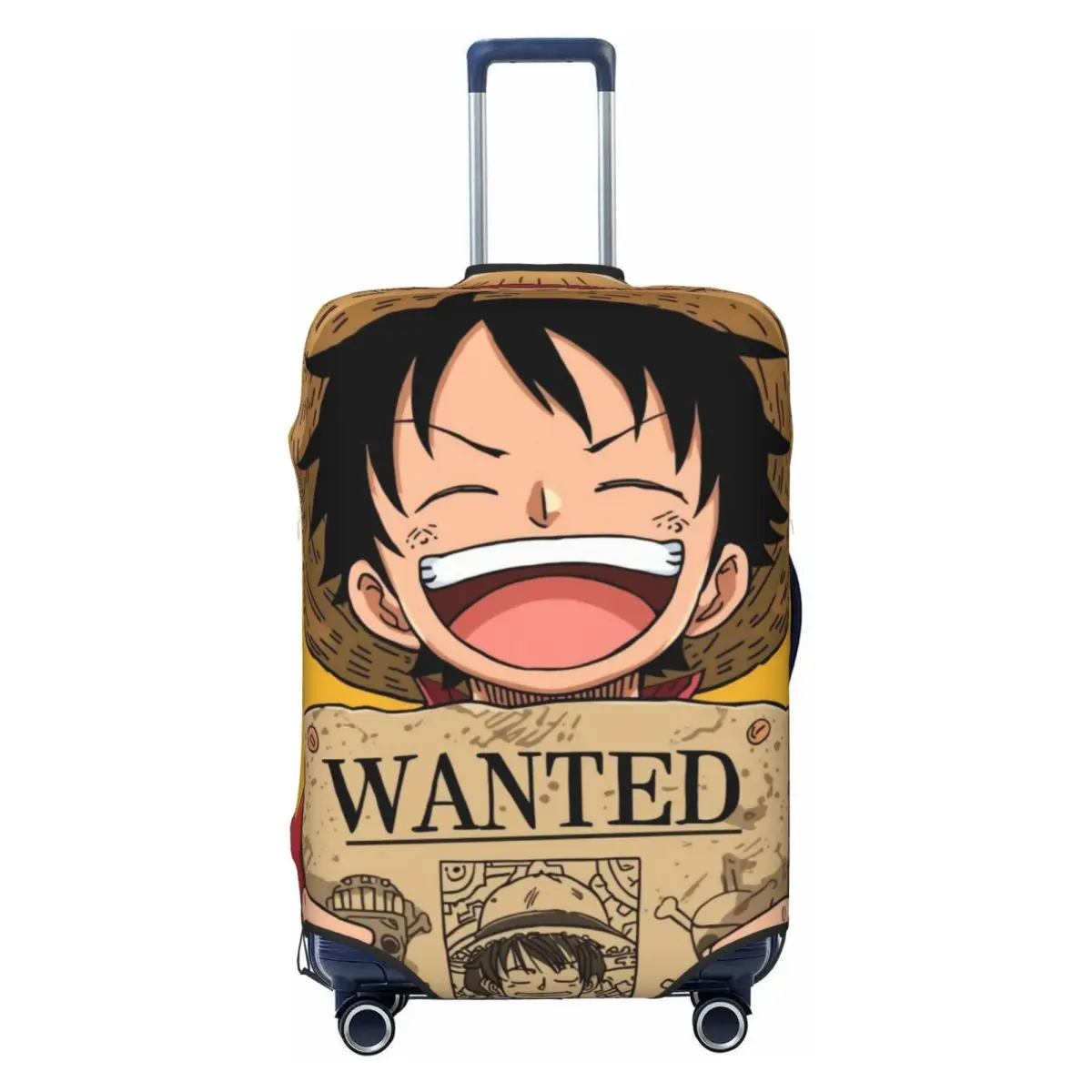 Maßgeschneiderte One Piece Monkey Luffy Kofferhülle, elastische Anime-Reisegepäckhülle für 18-32 Zoll Koffer