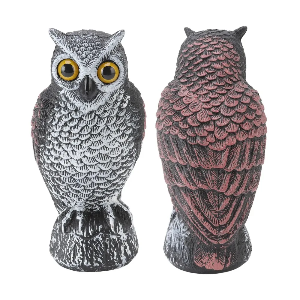 New Large Size Owl Decoy Scare Birds Away Plastic Bird Deterrent Garden Decoration Realistic Pest Control view 4