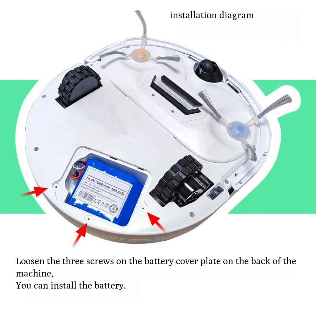 

14.4V for Yunjing J1/J2 sweeping robot accessories YJCC001/YJCC010 lithium battery accessories