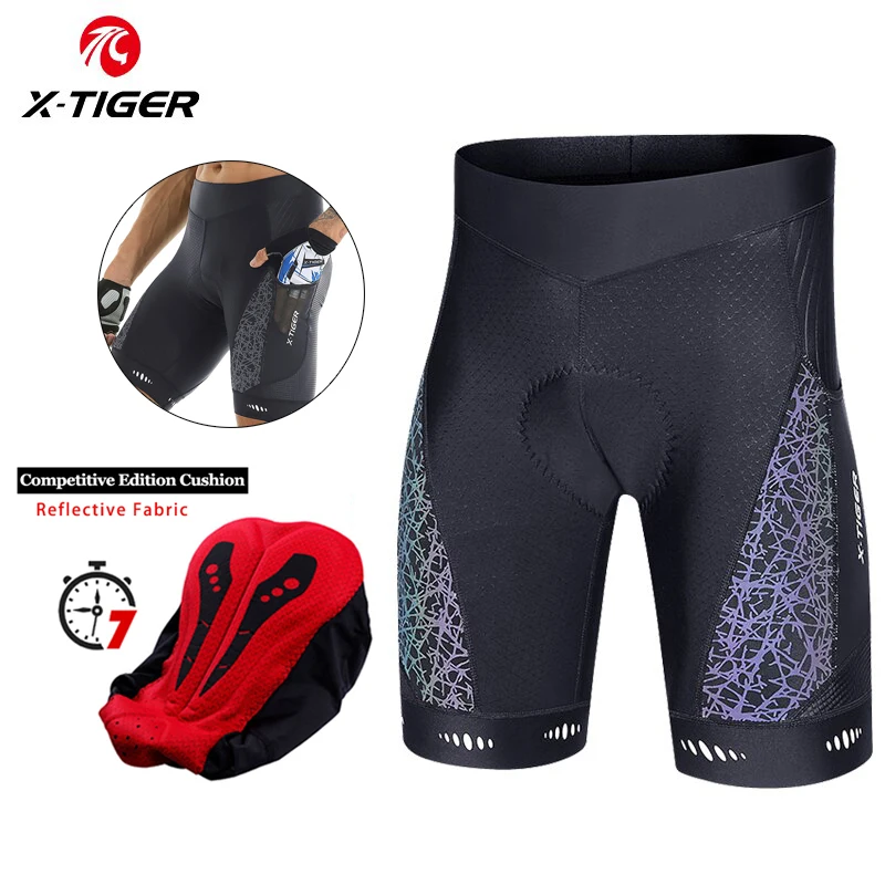 X-TIGER Cycling Shorts Men\'s Mountain Bike Breathable Padded Bike Tights Triathlon Man Outdoor Wear Pro Licra Bicycle Shorts