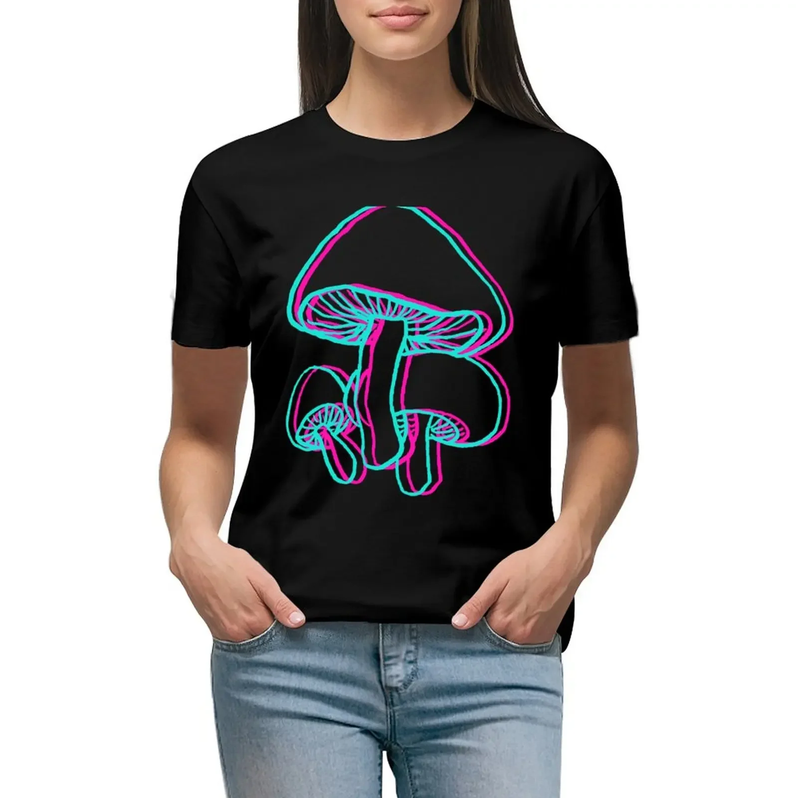 

3D Mushroom Cluster T-Shirt hippie clothes shirts graphic tees sublime Aesthetic clothing T-shirts for Women