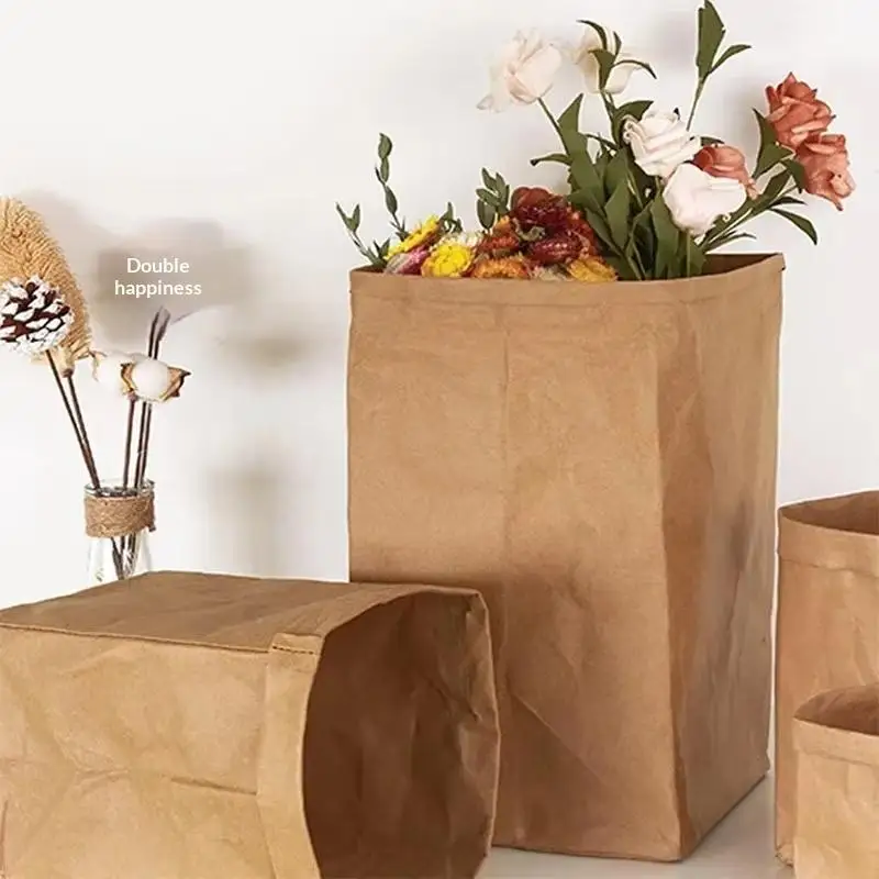 10 Stück Kraftpapiertüten mit Stabilem Quadratischem Boden in Verschiedenen Größen für Lebensmitteleinkäufe, Takeout und Einzelhandelsverpackungen – Detail 4