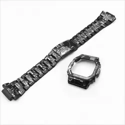 New Titanium DW5600 GWM5610 G5600E GW5000 Metal Bezel Stainless Steel Watchband Strap GWB5600 WtachCase Accessories WithTools